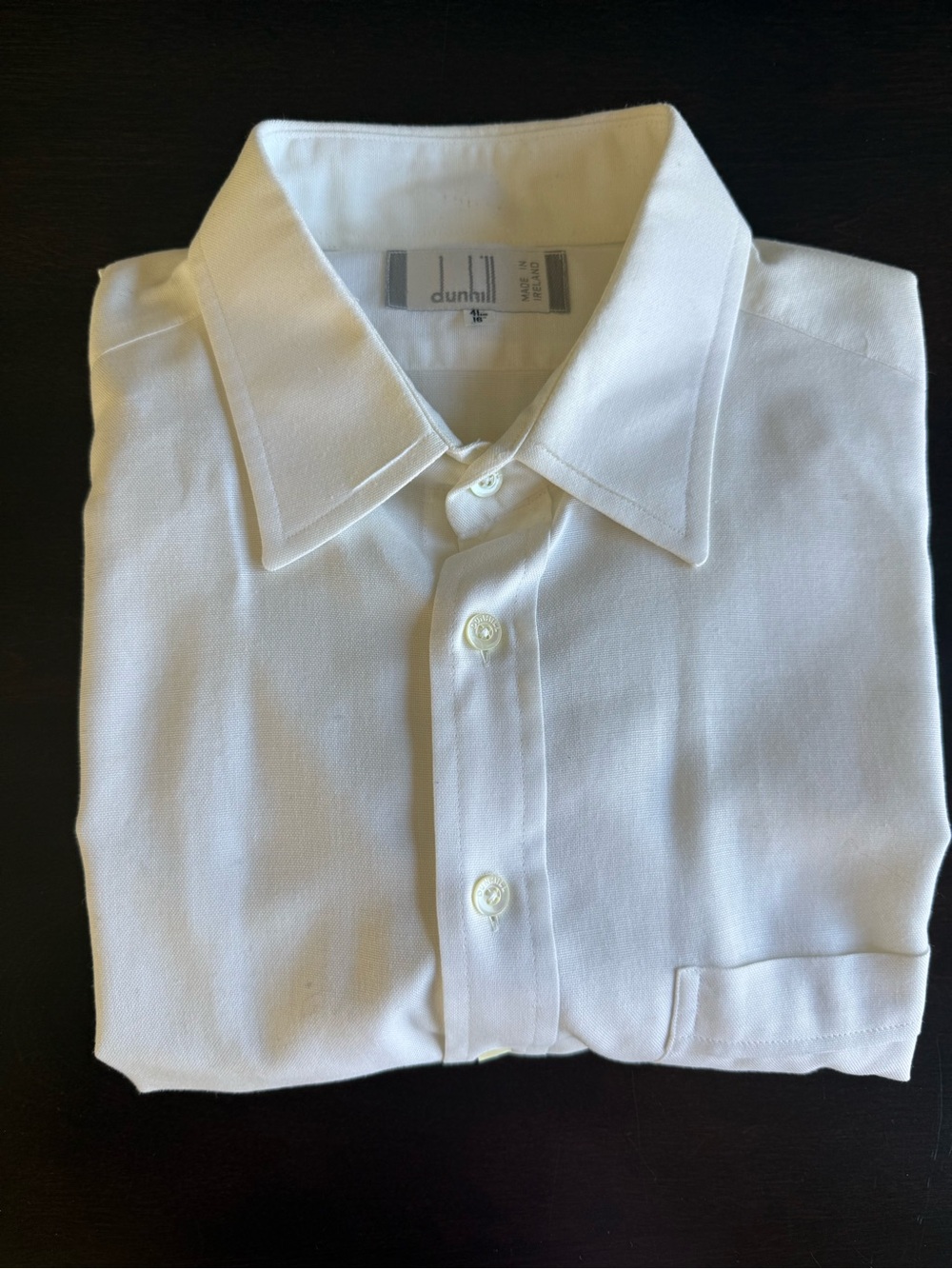 Dunhill Men's Crisp White Spread Collar Dress Shirt